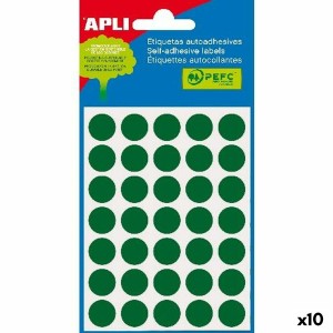 Klebeetiketten Apli grün Kreis rund 5 Blatt (10 Stück)