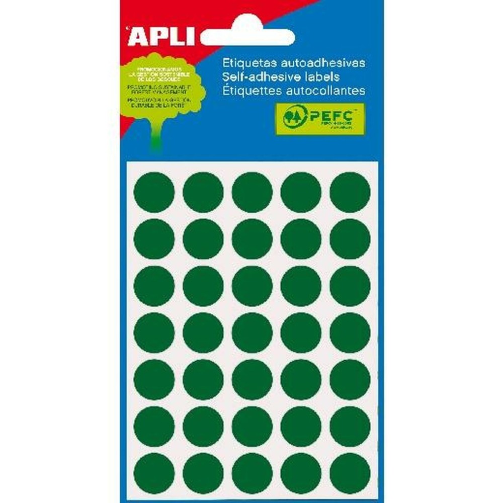 Klebeetiketten Apli grün Kreis rund 5 Blatt (10 Stück)