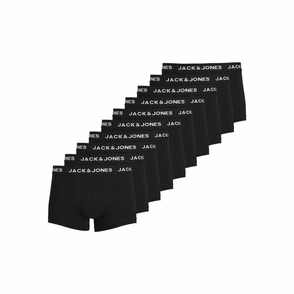 Men's Boxer Shorts Jack & Jones Jacsolid Black 10 Units