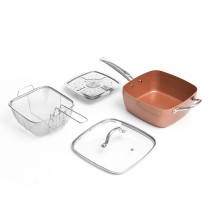 Ensemble de Poêle Multifonctions 5 en 1 Copper Coppans InnovaGoods 4 Pièces