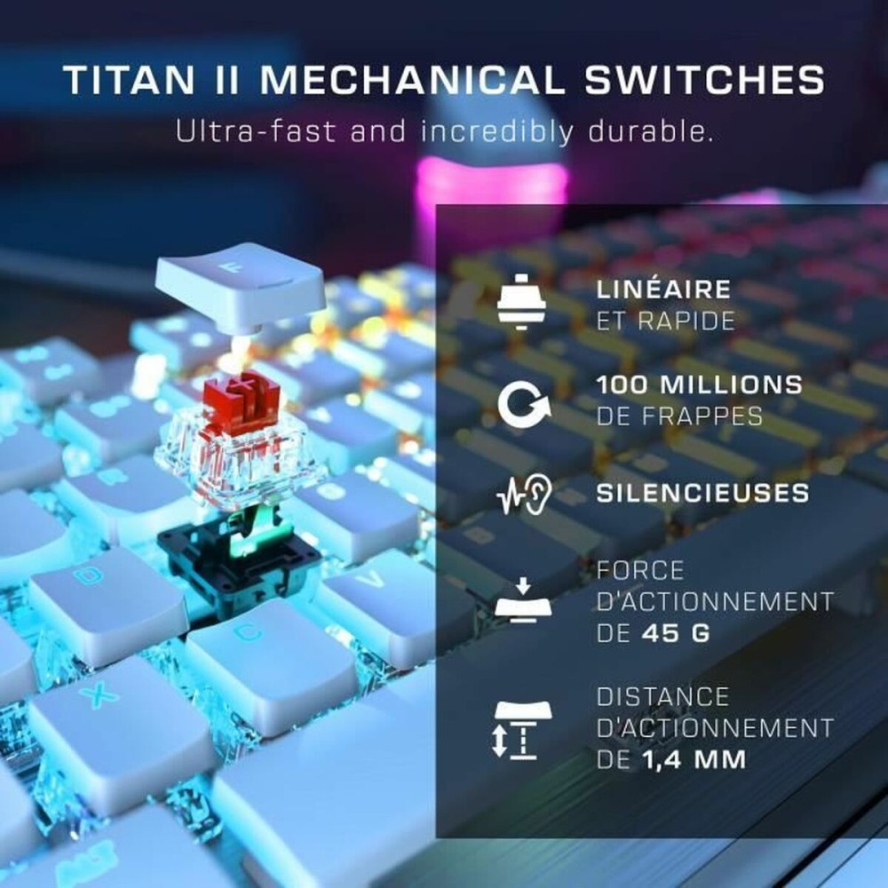 Clavier Turtle Beach Vulcan II Blanc Azerty Français