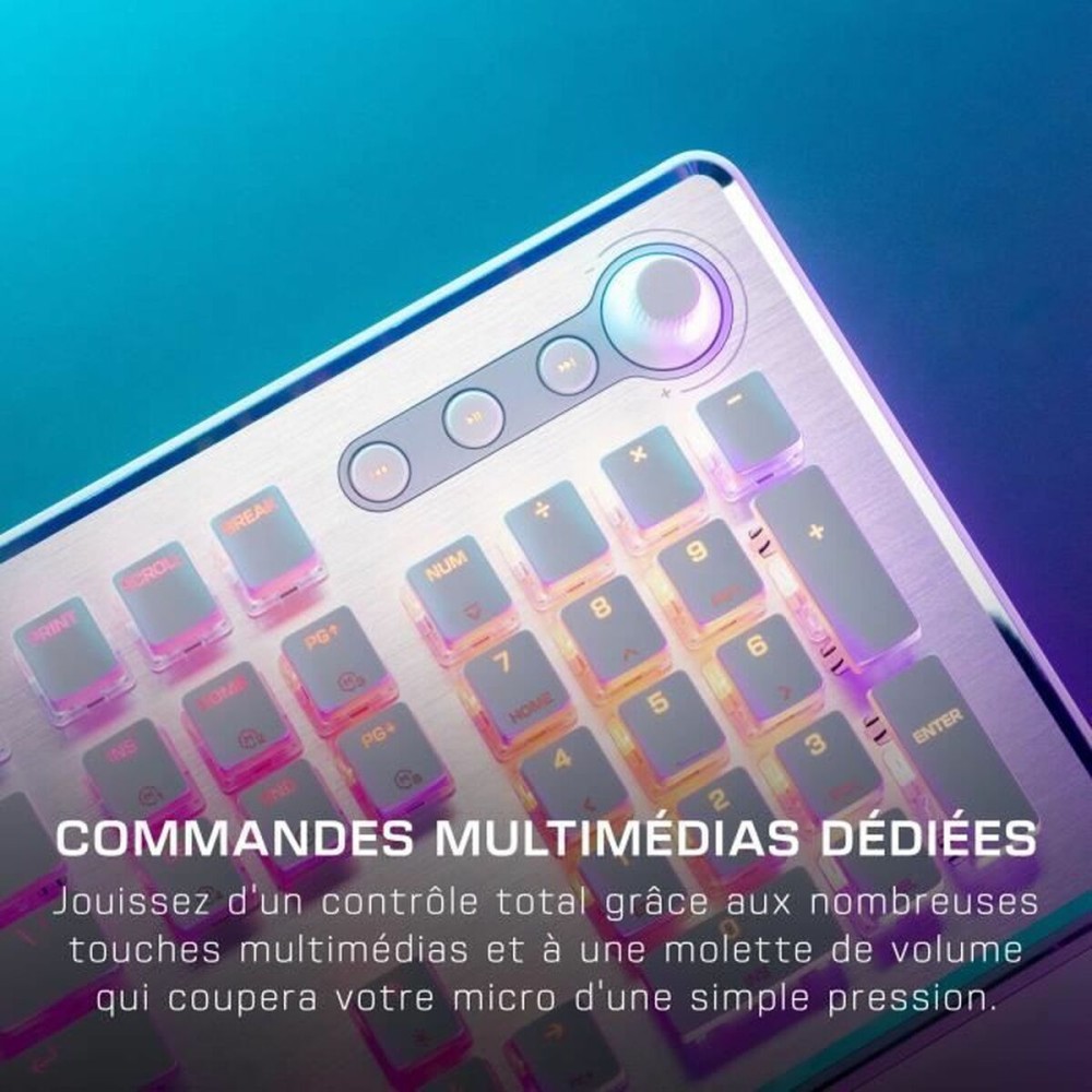 Clavier Turtle Beach Vulcan II Blanc Azerty Français