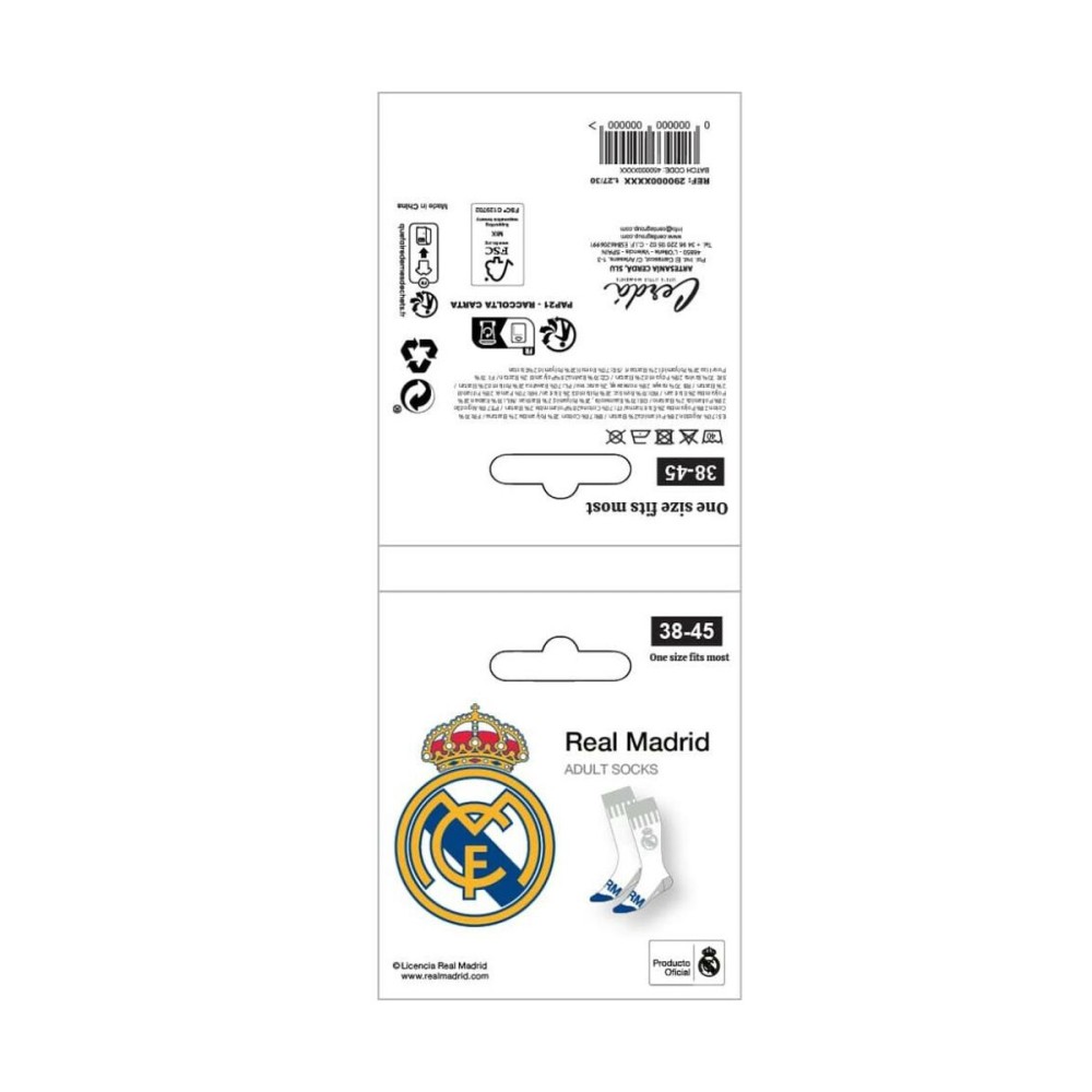 Chaussettes Real Madrid C.F. Blanc 38-45