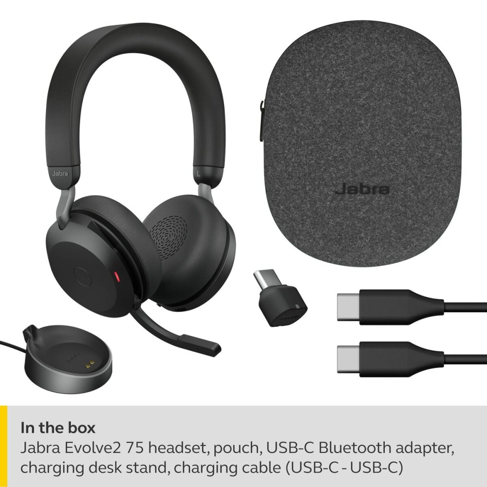Bluetooth Kopfhörer mit Mikrofon Jabra 27599-999-889 Schwarz
