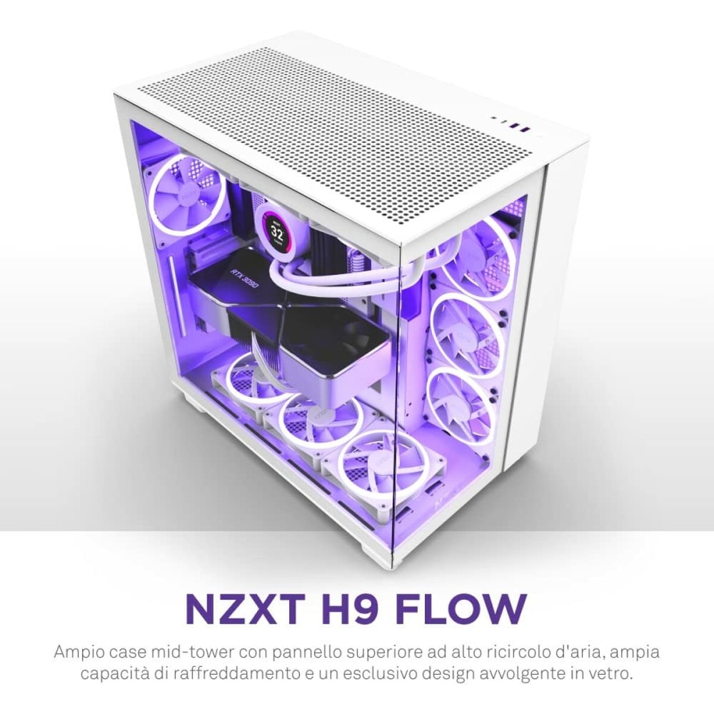 ATX Semi-Tower Gehäuse NZXT H9 All Weiß