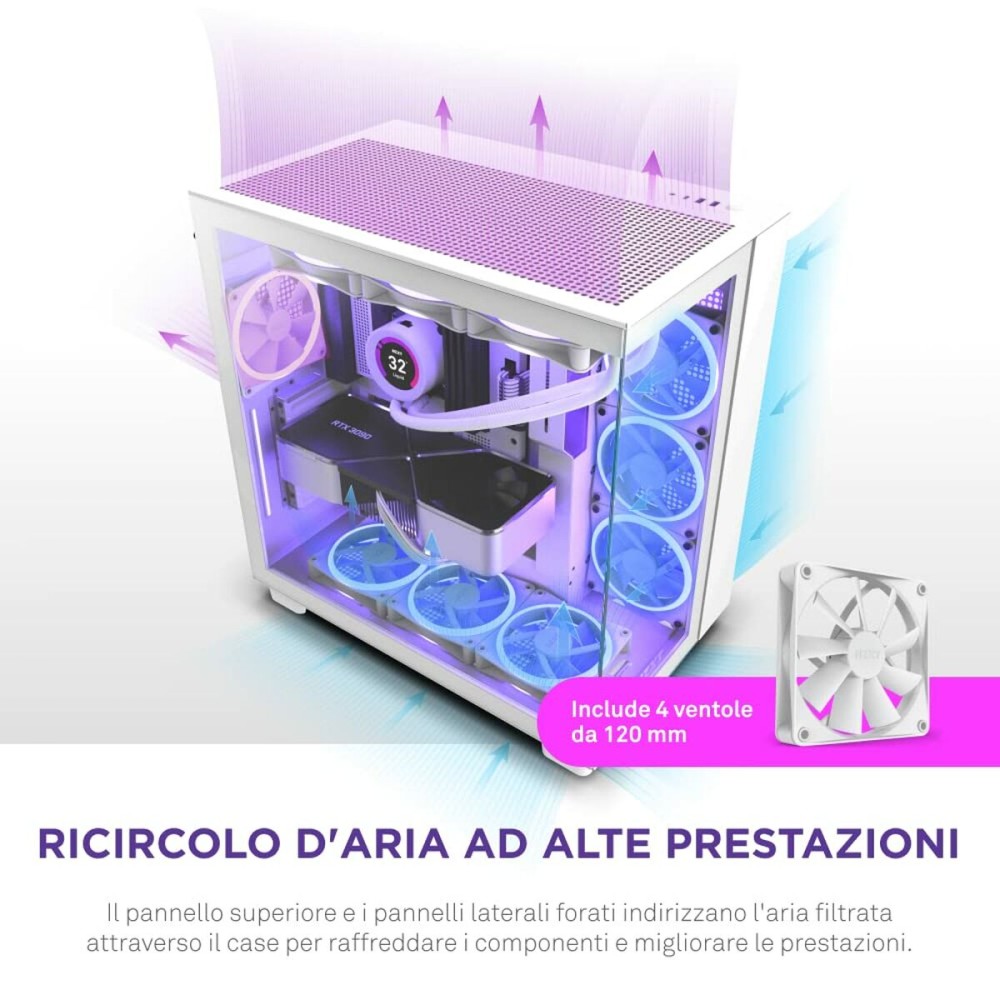 ATX Semi-Tower Gehäuse NZXT H9 All Weiß