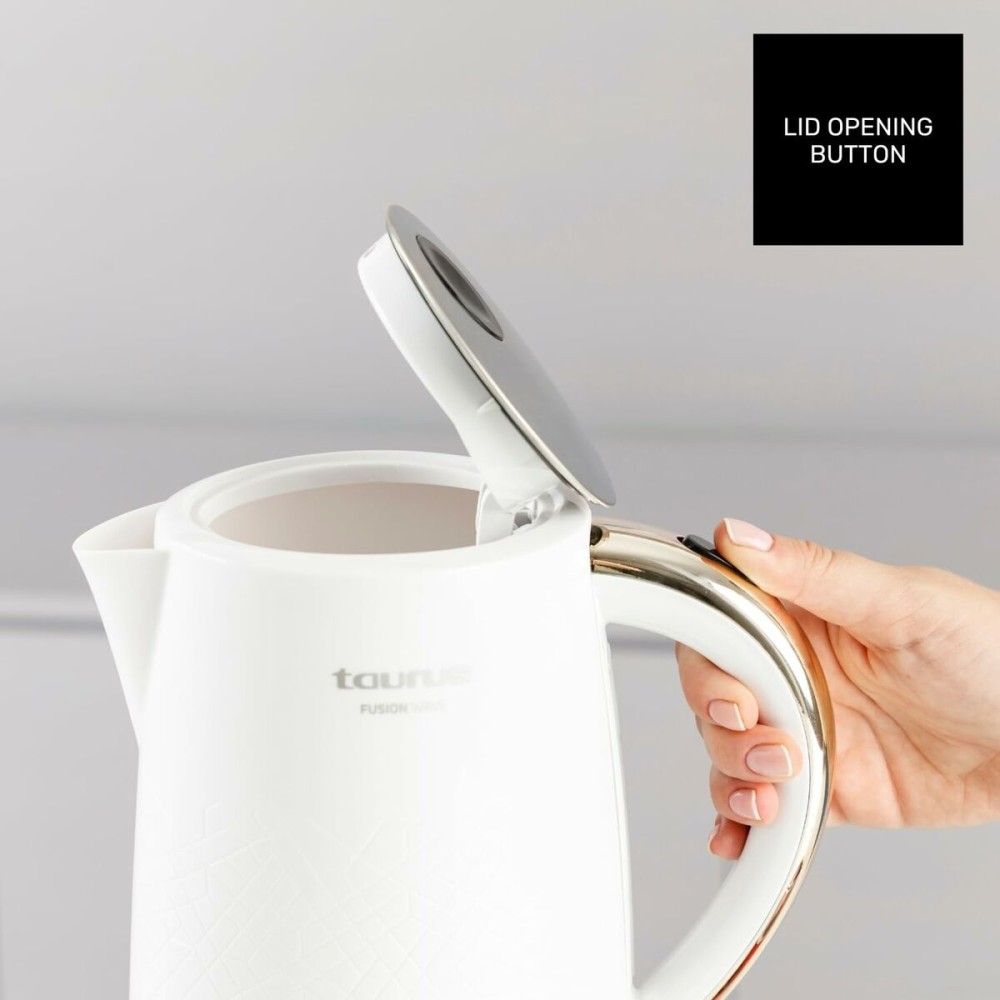 Kettle Taurus 958571000 White Stainless steel Plastic 2200 W 1,7 L
