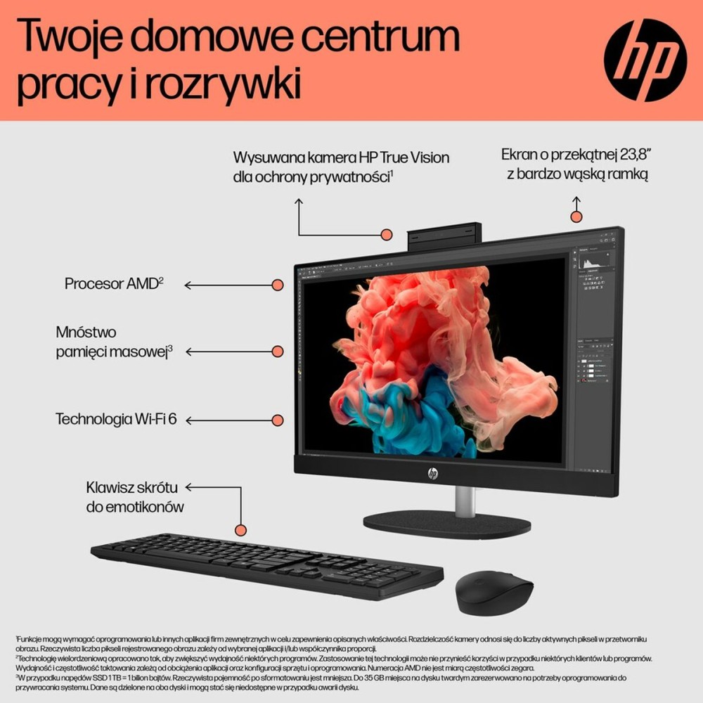 Alles-In-Einem HP 9U2K2EA 23,8" AMD Ryzen 7 7730U AMD RYZEN™ 7 7730U 16 GB RAM 512 GB SSD
