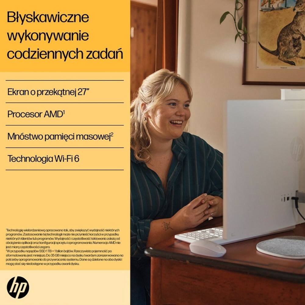 Tout en Un HP 9U2K4EA 27" AMD Ryzen 7 7730U AMD RYZEN™ 7 7730U 16 GB RAM 512 GB SSD