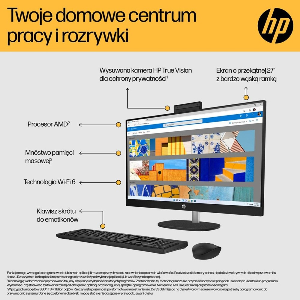 All in One HP 9U2K4EA 27" AMD Ryzen 7 7730U AMD RYZEN™ 7 7730U 16 GB RAM 512 GB SSD