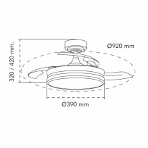Ceiling Fan CristalRecord 85-065-46-180 Black