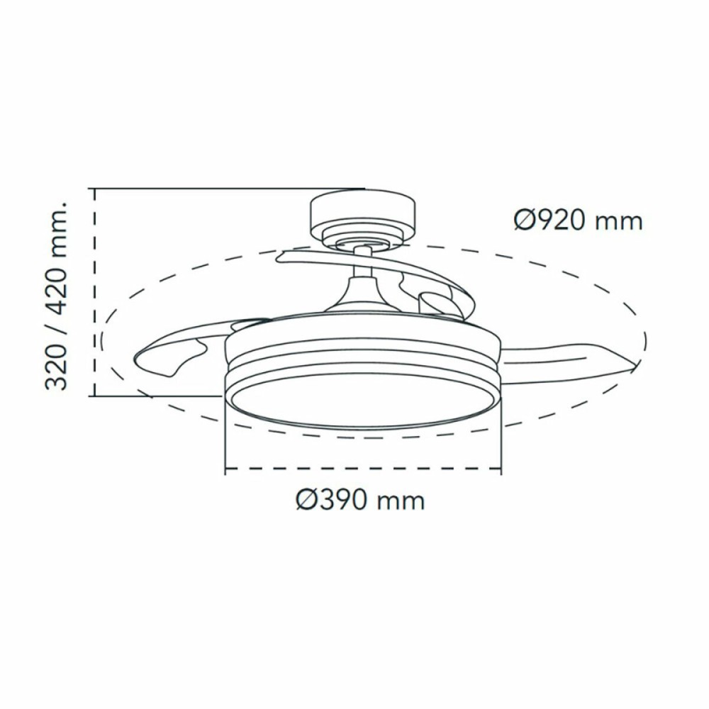 Ceiling Fan CristalRecord 85-065-46-180 Black