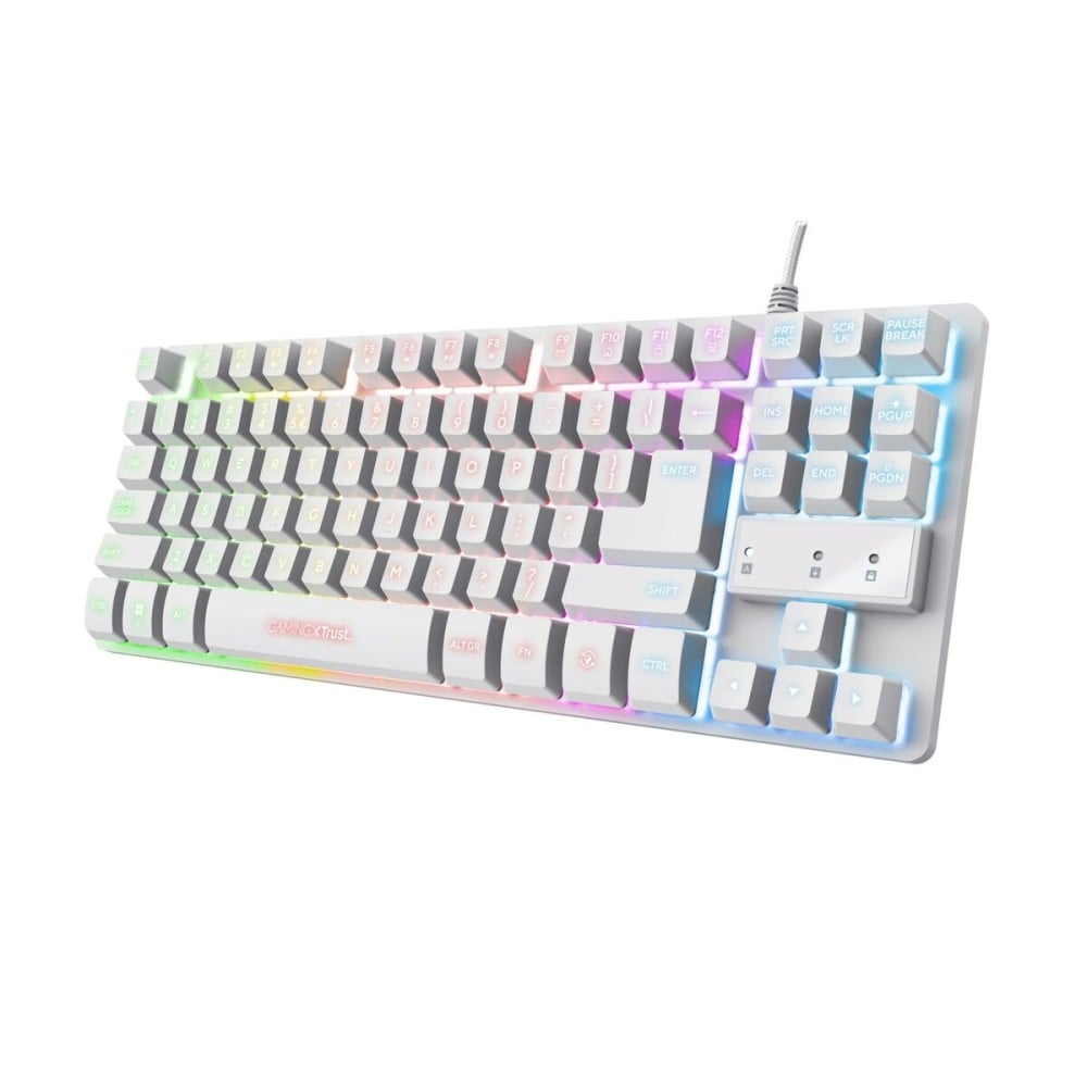 Clavier pour jeu Trust GXT 833W THADO Blanc Multicouleur QWERTY Qwerty US