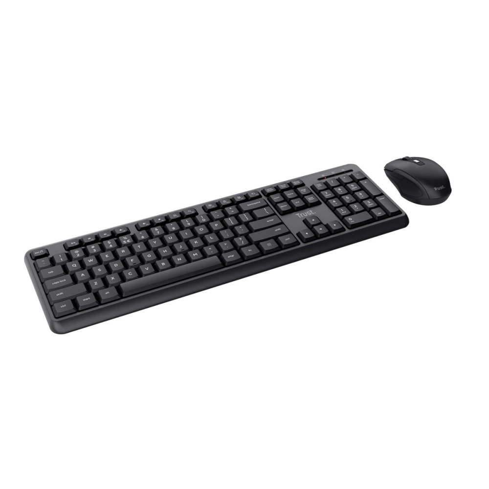 Keyboard and Wireless Mouse Trust TKM-350 Black QWERTY