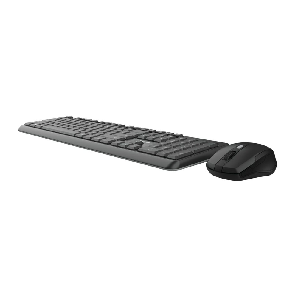 Keyboard and Wireless Mouse Trust TKM-350 Black QWERTY