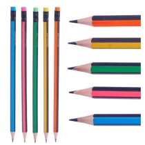 Ensemble de Crayons Pincello 473 Jaune Bleu Vert Multicouleur Orange Rayures (12 Unités)