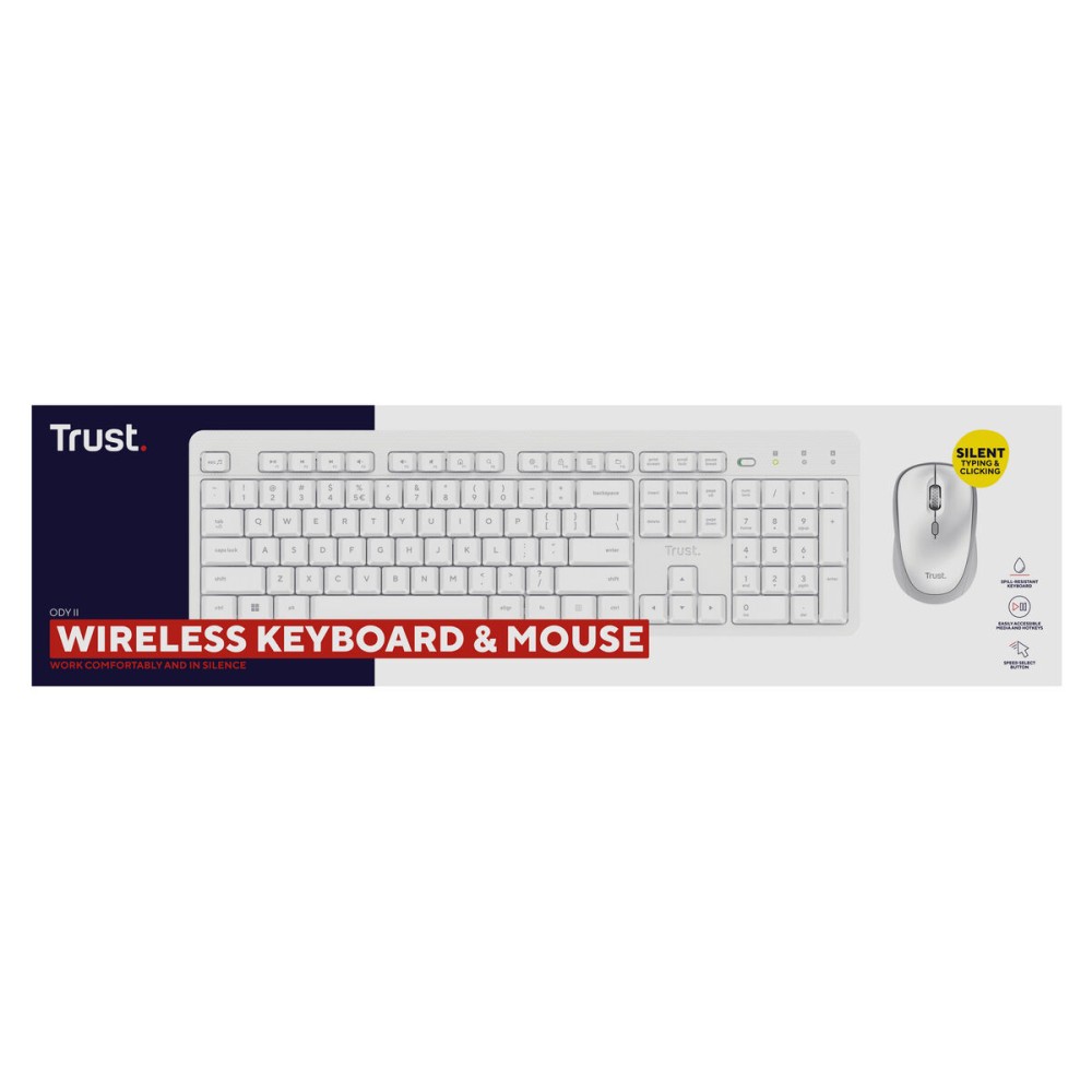 Tastatur mit Maus Trust 25465 Weiß (Weiß)