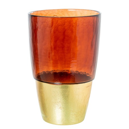 Vase Alexandra House Living Brown Golden Crystal 41 x 39 x 27 cm