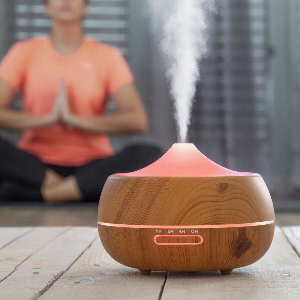 Aroma Diffuser Humidifier with Multicolour LED Wooden-Effect InnovaGoods