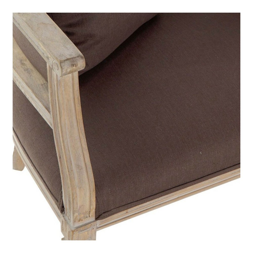 Canapé DKD Home Decor Marron Lin Bois d'hévéa Traditionnel (122 x 69 x 72 cm)