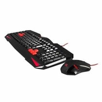 clavier et souris Tacens MCP1 Noir Rouge Monochrome Espagnol Qwerty