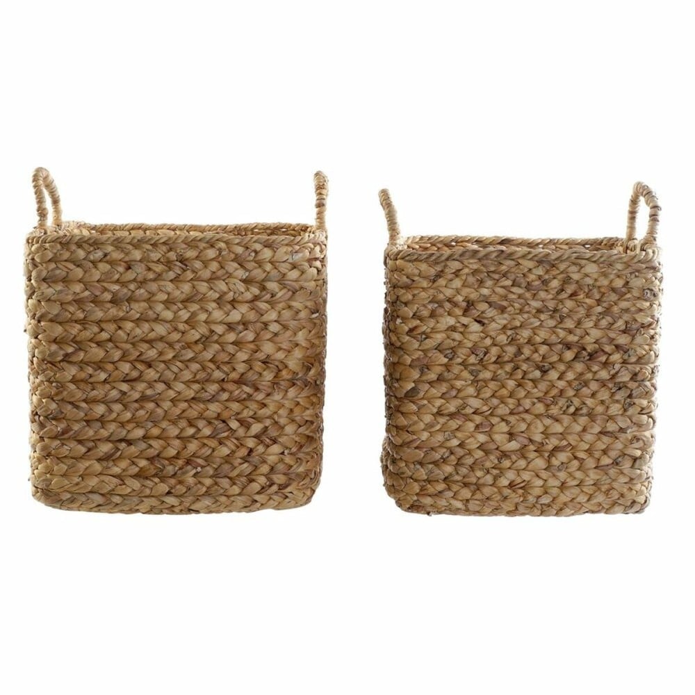 Korb-Set DKD Home Decor Braun natürlich Binsen (2 Stücke)
