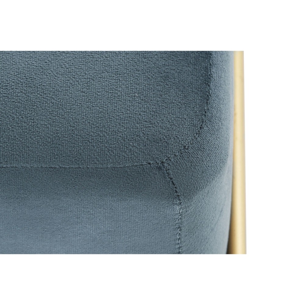 Banquette DKD Home Decor Mousse Bleu Doré Métal Polyester Velours Bois MDF (80 x 80 x 42 cm)
