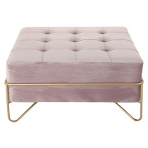 Banquette DKD Home Decor Mousse Rose Doré Métal Polyester Velours Bois MDF (80 x 80 x 42 cm)