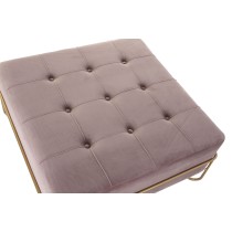 Banquette DKD Home Decor Mousse Rose Doré Métal Polyester Velours Bois MDF (80 x 80 x 42 cm)
