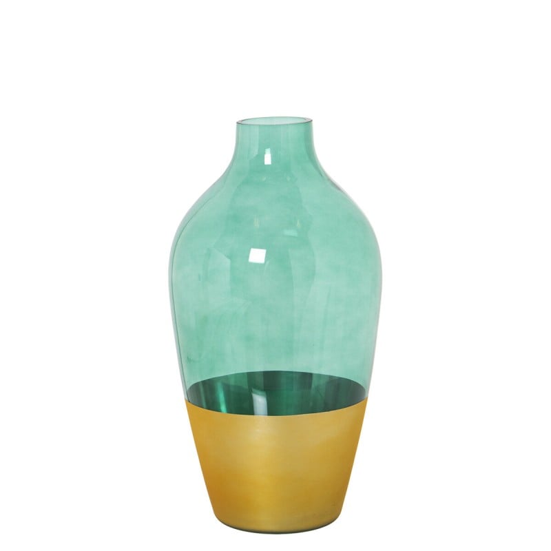 Vase Alexandra House Living grün Gold Kristall 13 x 13 x 26 cm