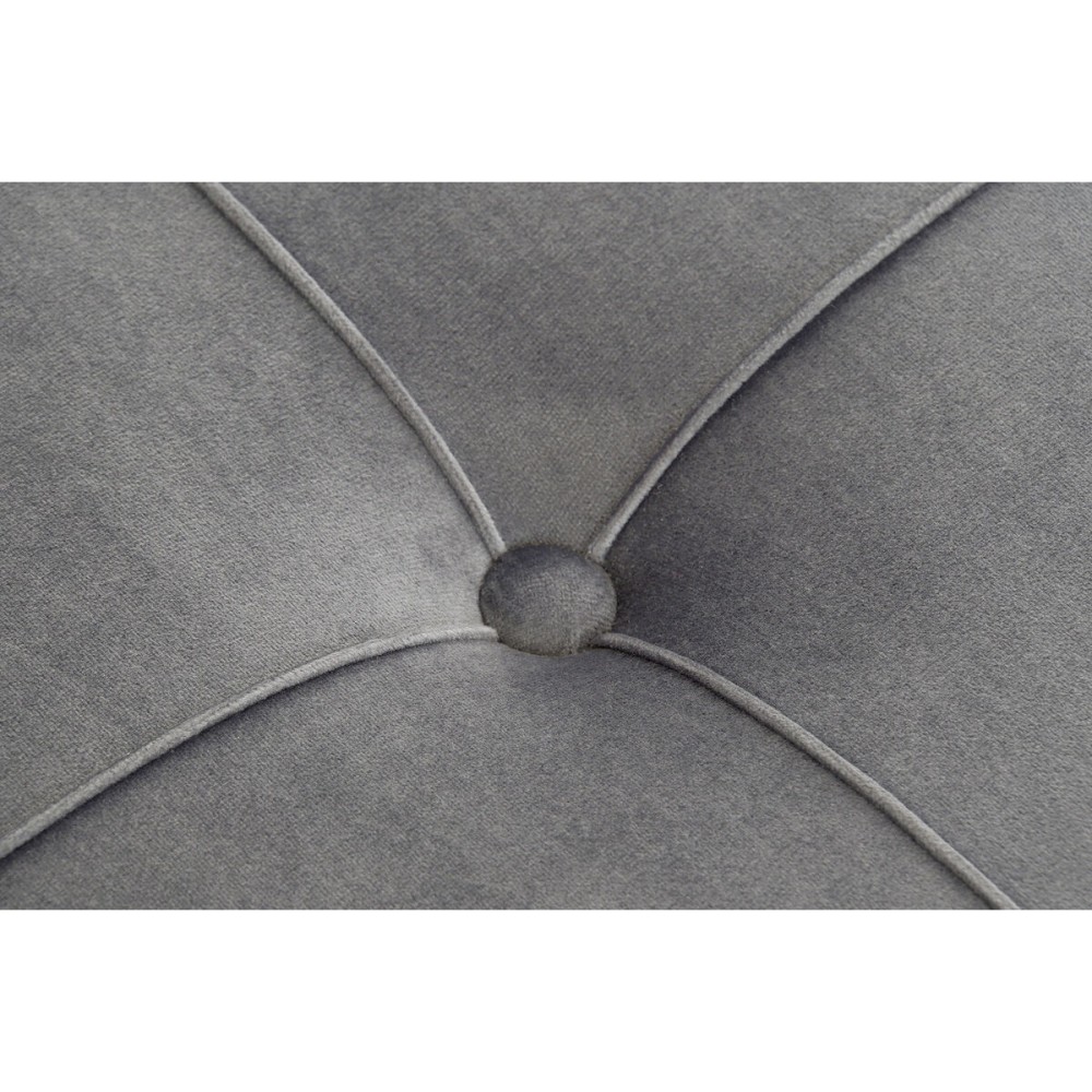 Banquette DKD Home Decor Mousse Gris Doré Métal Polyester Velours Bois MDF (80 x 80 x 47 cm)