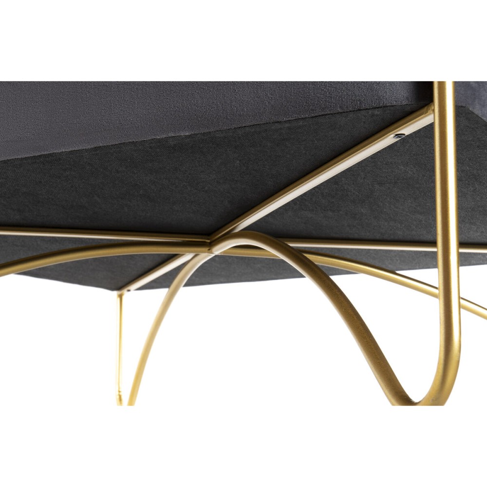 Bench DKD Home Decor Foam Grey Golden Metal Polyester Velvet MDF Wood (80 x 80 x 47 cm)
