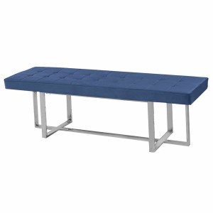 Banquette DKD Home Decor Bleu Polyester Acier (150 x 45 x 45 cm)
