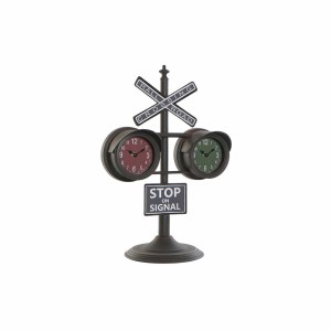 Horloge de table DKD Home Decor Noir Vintage Feu Rouge