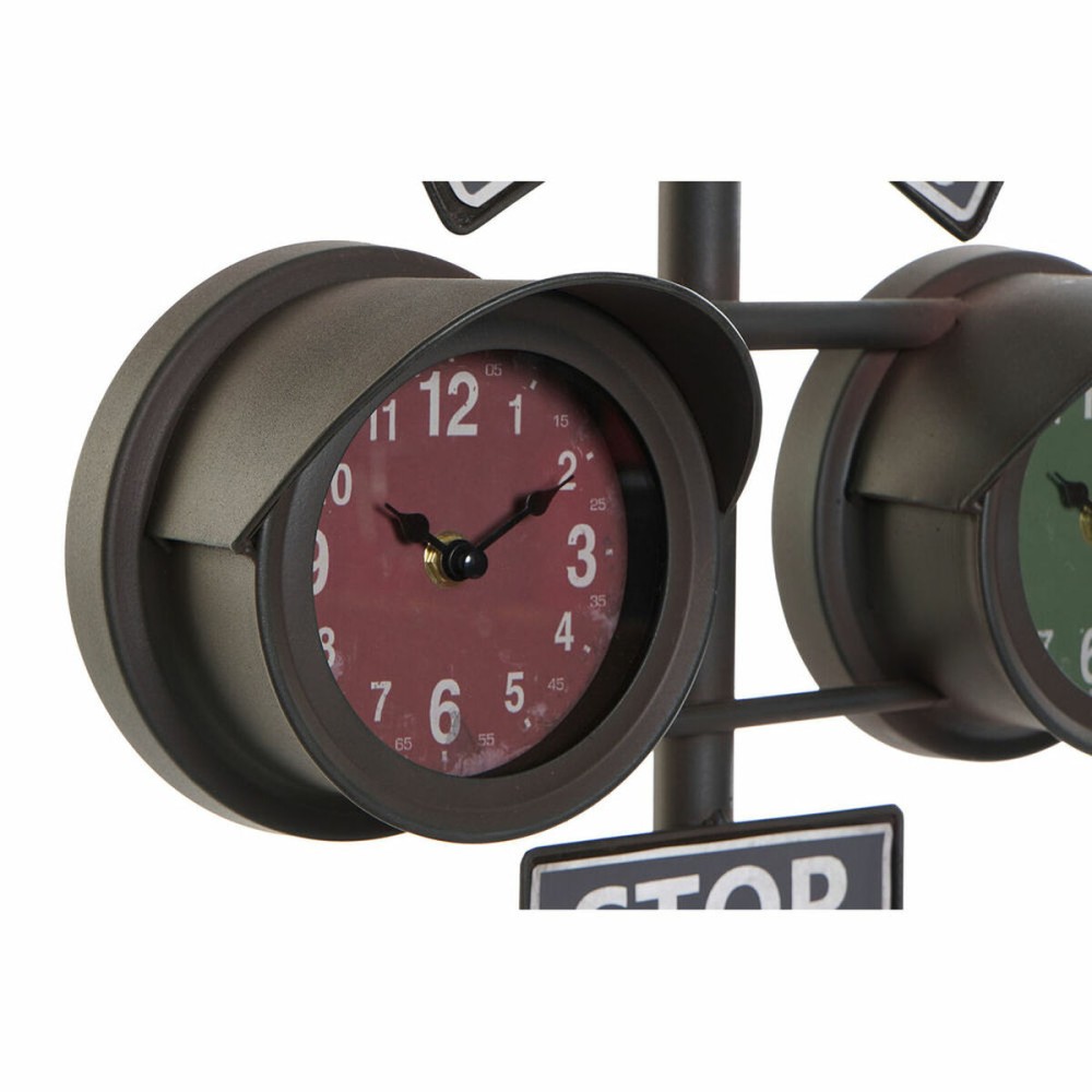 Horloge de table DKD Home Decor Noir Vintage Feu Rouge