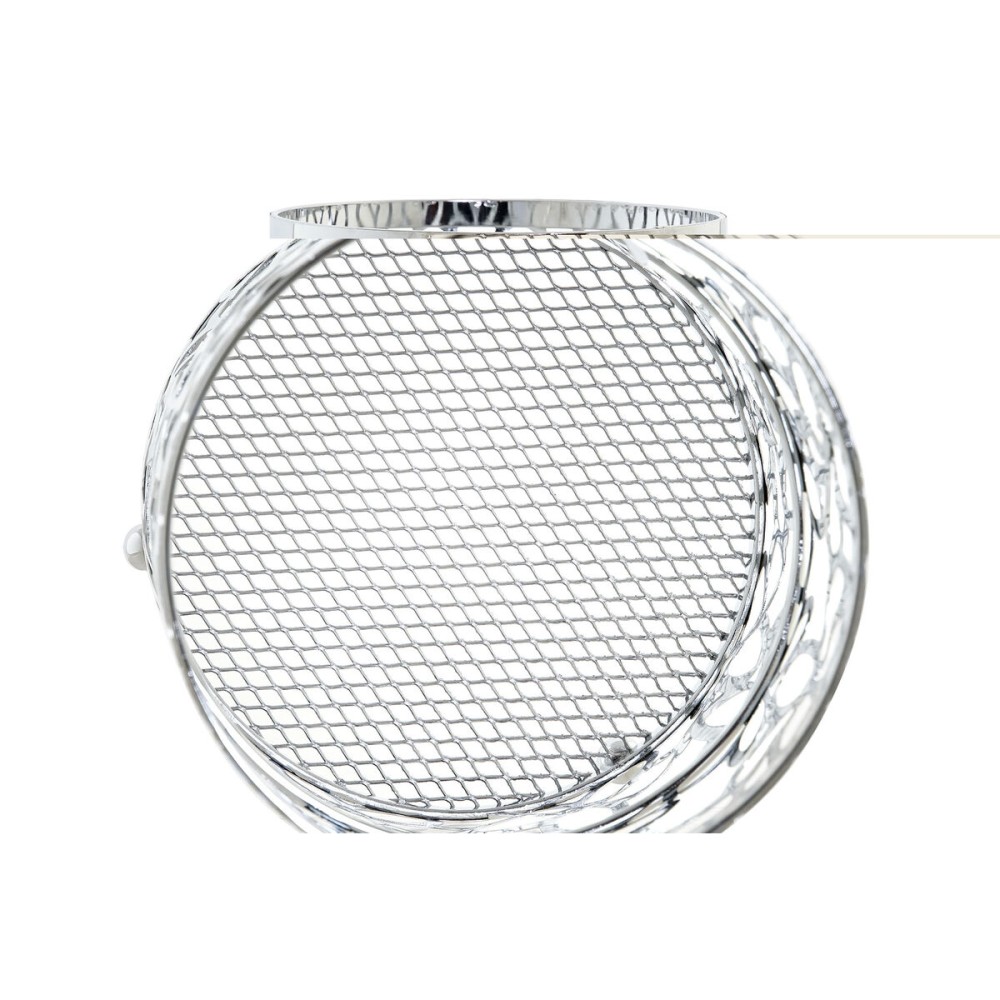 Besteckkorb DKD Home Decor Silberfarben Metall Margerite 12 x 12 x 15 cm