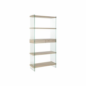 Shelves DKD Home Decor 90 x 35 x 180 cm Crystal Natural Wood Transparent MDF Wood