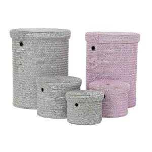 Panier Multi-usages DKD Home Decor Gris Rose polypropylène 42 x 42 x 52,5 cm 4 Kg