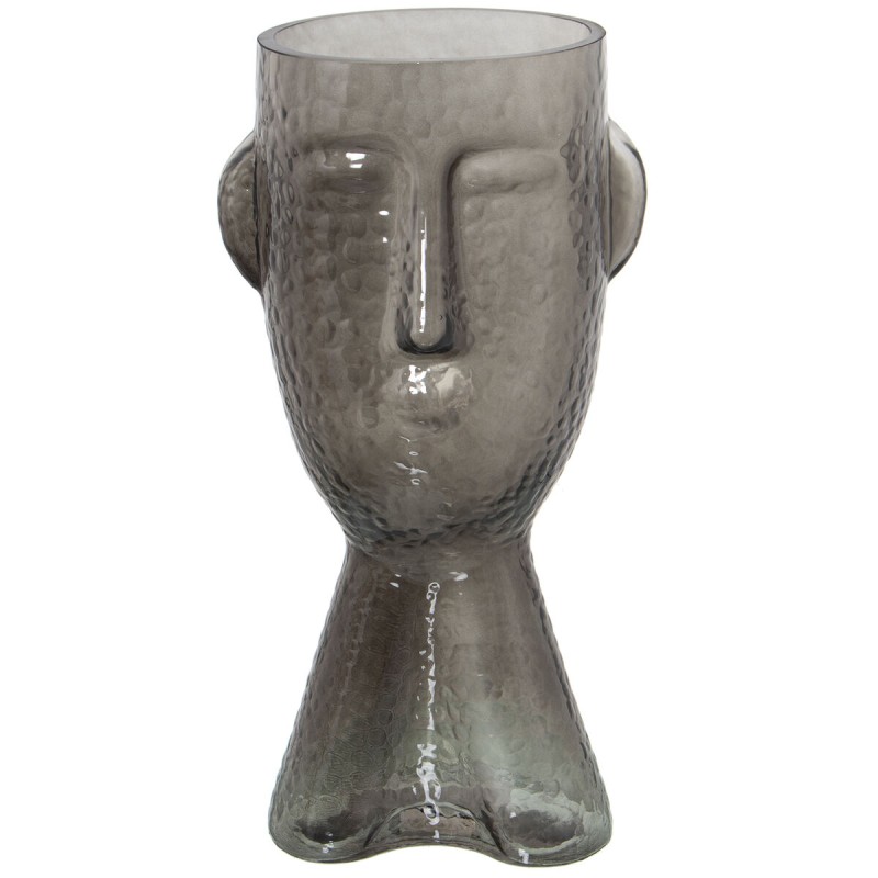 Vase Alexandra House Living Grau Kristall Gesicht 11 x 11 x 29 cm