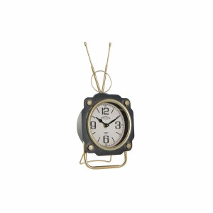 Horloge de table DKD Home Decor Noir Doré Vintage