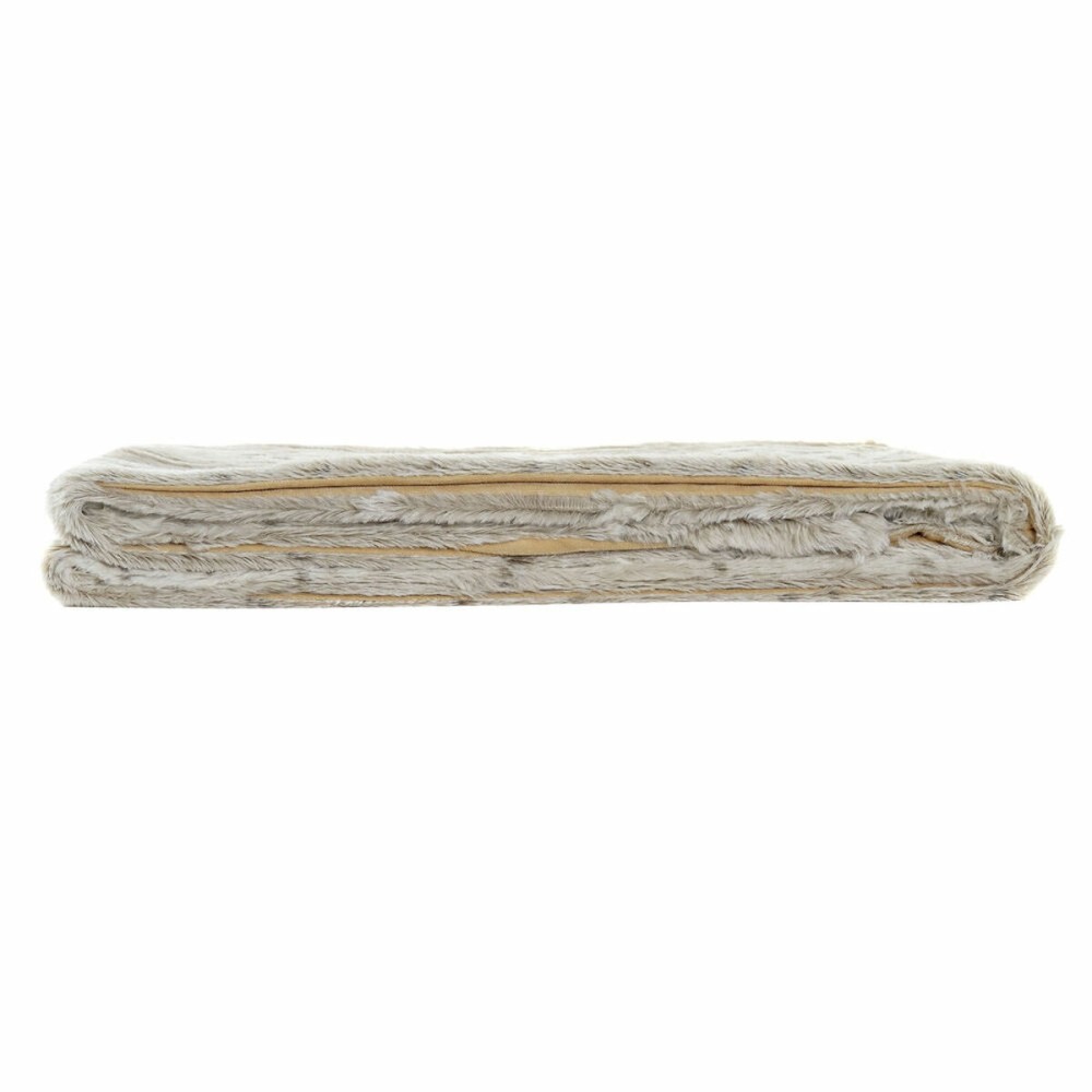 Couverture DKD Home Decor Blanc Beige Animal Montagne Sauvage 150 x 200 x 2 cm 130 x 170 x 2 cm