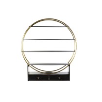 Étagère DKD Home Decor Noir Doré Métal Peuplier 160 x 35 x 180 cm
