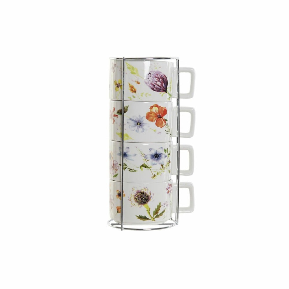 Ensemble de tasses à café DKD Home Decor Multicouleur Métal Dolomite 260 ml