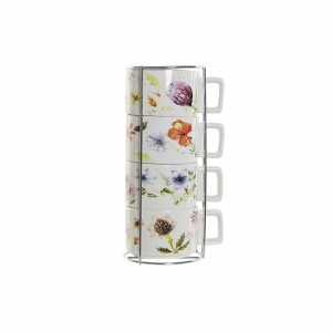 Piece Coffee Cup Set DKD Home Decor Multicolour Metal Dolomite 260 ml