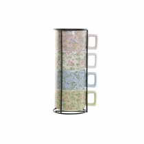 Piece Coffee Cup Set DKD Home Decor Blue Green Pink Metal Dolomite 260 ml