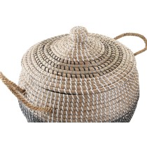 Set de basket DKD Home Decor Gris Naturel Bicolore Herbier marin Boho 41 x 41 x 33 cm (2 Unités)