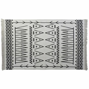 Tapis DKD Home Decor 160 x 250 x 0,7 cm Noir Polyester Coton Blanc Ikat Boho