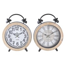 Horloge de table DKD Home Decor Blanc Naturel Traditionnel (2 Unités)