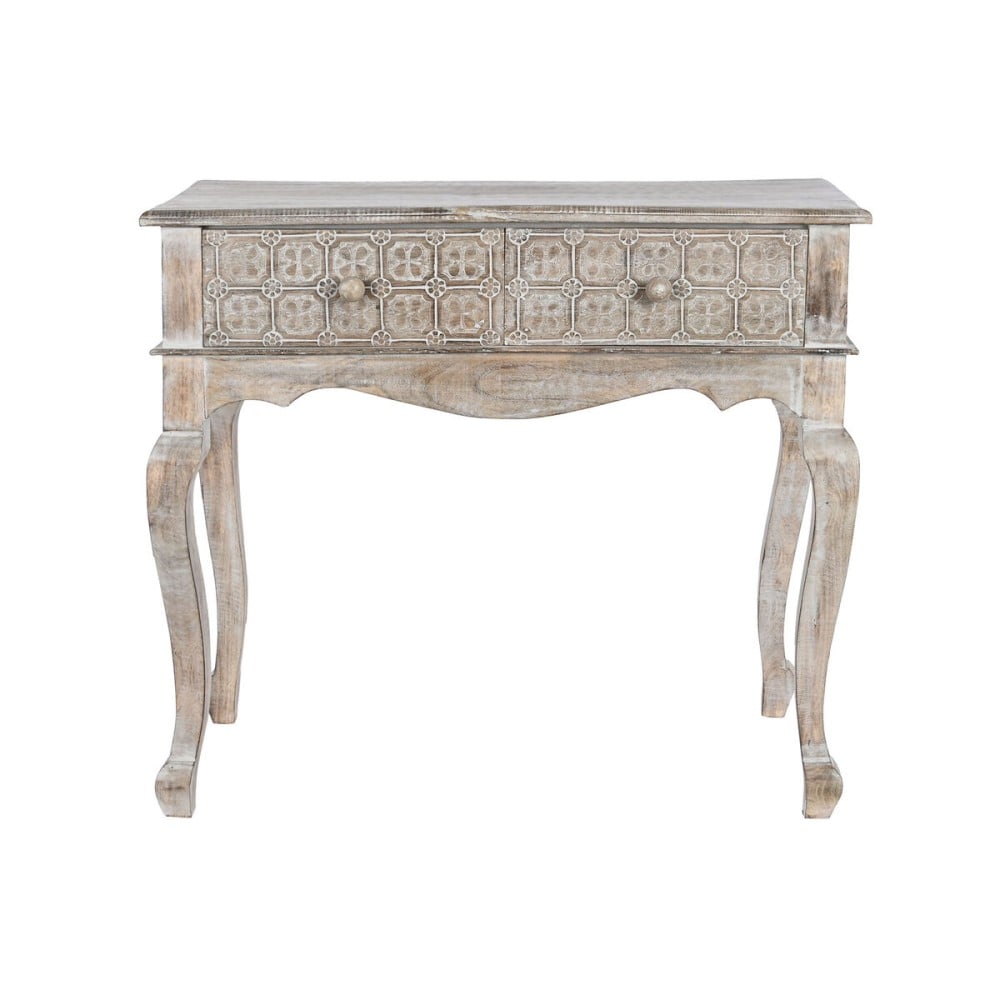 Hall Table with 2 Drawers DKD Home Decor White Brown 91 x 42 x 81 cm