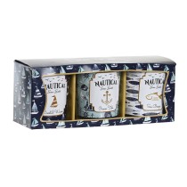 Kerze DKD Home Decor Blau Wachs Kristall 17 x 5 x 6 cm (3 Stück)